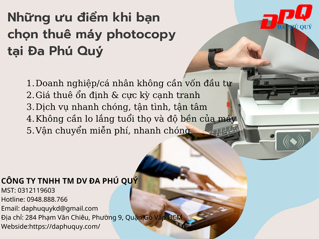 Những ưu điểm dịch vụ cho thuê máy photocopy tại Đa Phú Quý