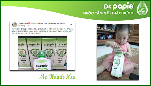 Mẹ Thành Mai đánh giá cao về sản phẩm nước tắm gội thảo dược Dr. Papie